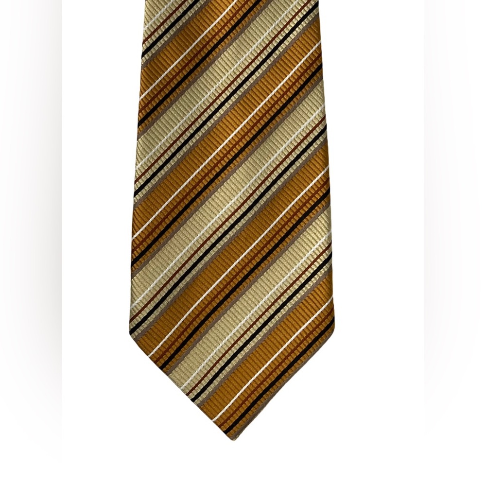 Donald J Trump Classic Brown and Cream Silk Neck tie